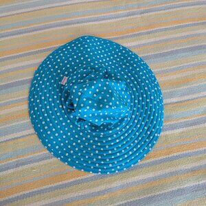 ⭐ Girls Ruffle Butts Turquoise Blue & White Reversible Hat size 6 - 10